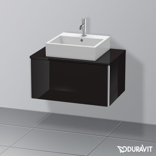 Duravit XSquare vanity unit for countertop with 1 pull-out compartment black high gloss, without interior system