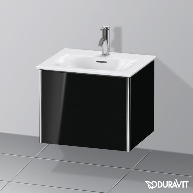 Duravit XSquare vanity unit for hand washbasin mit 1 pull-out compartment black high gloss