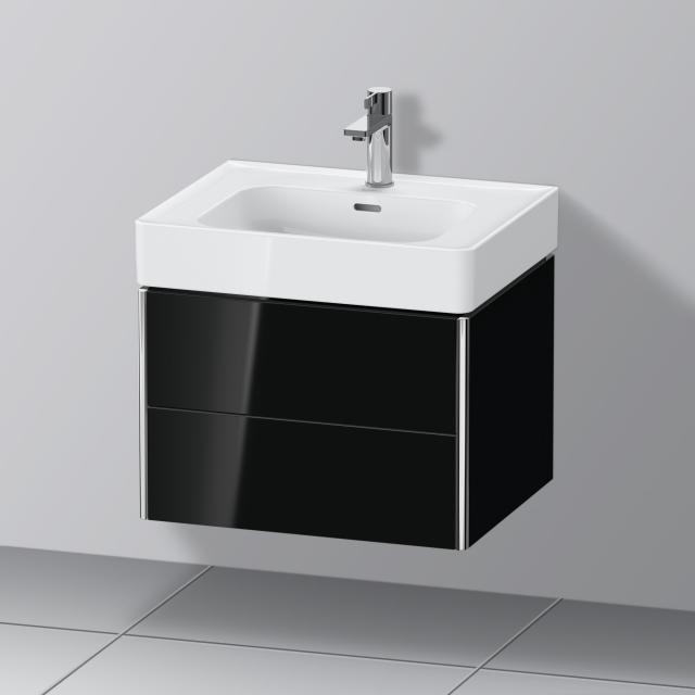 Duravit XSquare vanity unit with 2 pull-out compartments black high gloss, without interior system