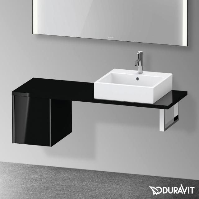 Duravit XViu low cabinet for countertop Compact with 1 pull-out compartment black high gloss, profile matt black, without interior system