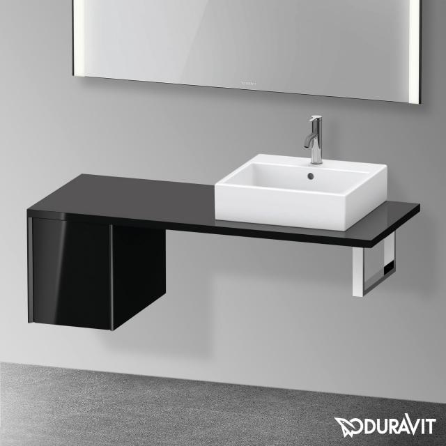 Duravit XViu low cabinet for countertop with 1 pull-out compartment black high gloss, profile matt black, without interior system