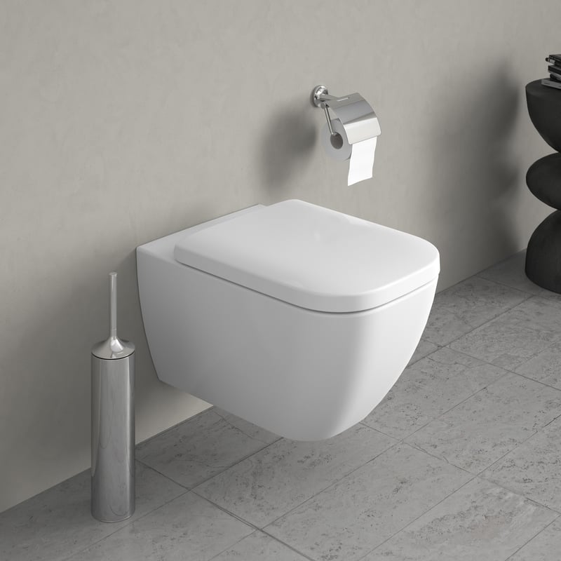Duravit Happy D2 Wall Mounted Toilet Rimless White With Wondergliss
