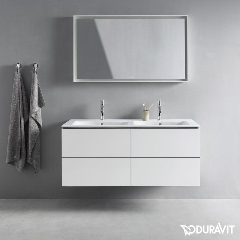 Duravit L-Cube Meuble sous-lavabo pour lavabo double avec 4 tiroirs, LC625901818