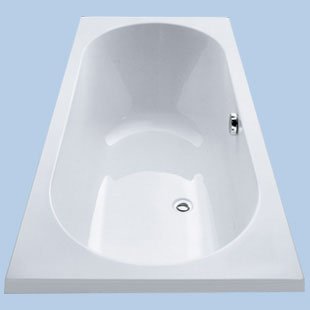 Duscholux Ancona rectangular bath, built-in white