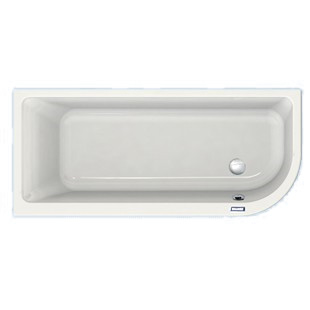 Duscholux Prime-Line soft-corner 1 corner bath, built-in white