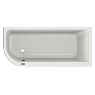 Duscholux Prime-Line soft-corner 1 corner bath, built-in white