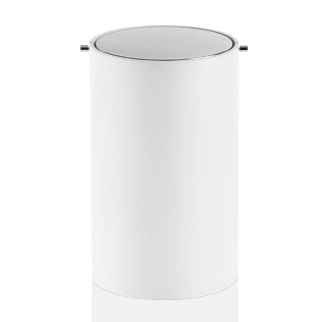 Decor Walther STONE BEMD bathroom bin with swing lid white/matt stainless steel
