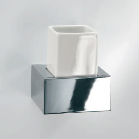 Bicchiere porta spazzolini in vetro cromo | Leroy Merlin