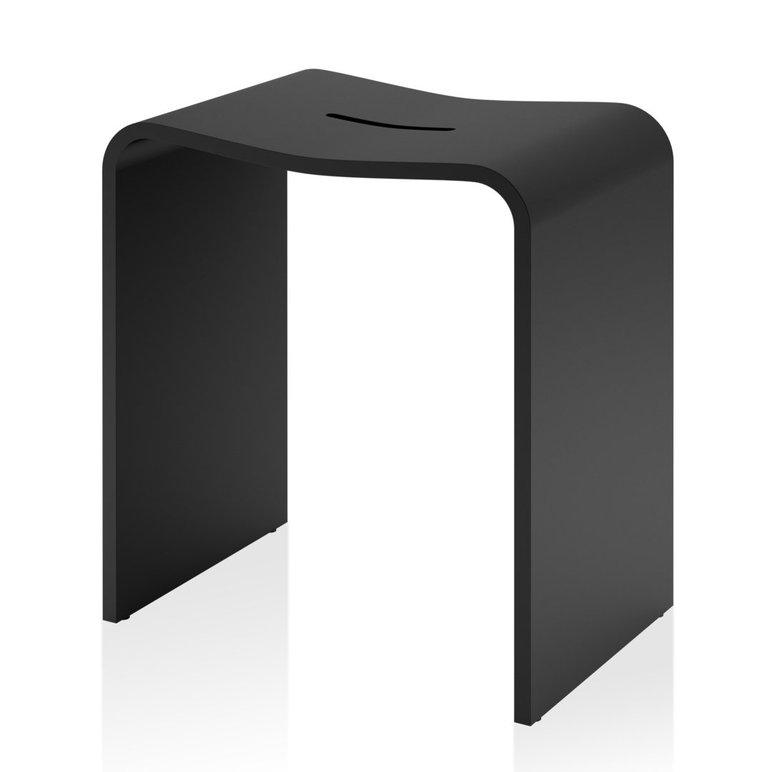 Decor Walther Stone Stool Shower Stool Matt Black 0974760 Reuter