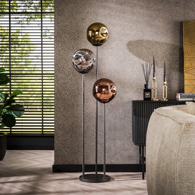 Lampada Da Terra Treppiede Stile Vintage – Design Triplo Strato Con Paralume Orientabile, Altezza 100 Cm - 4
