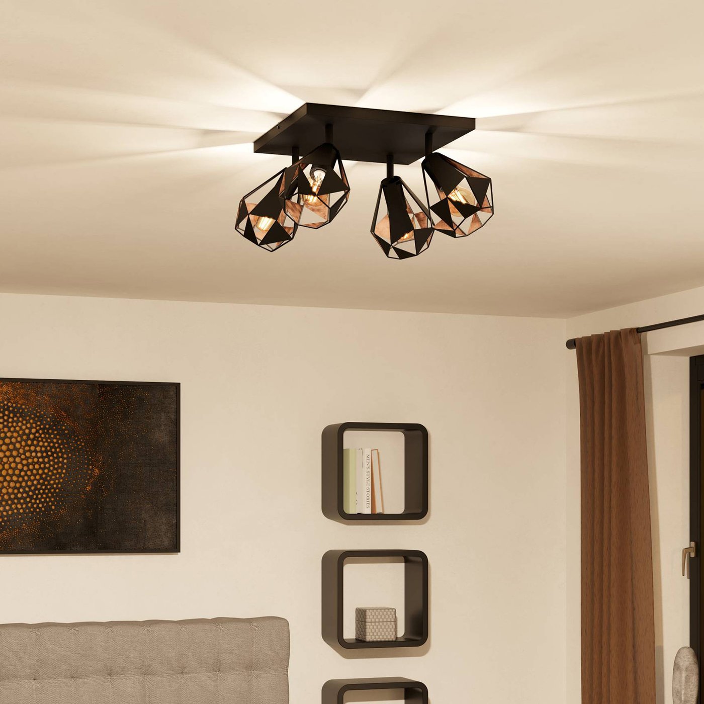 Adaptateur E27 3 Prises Eglo - Noir, Transforme Une Douille Simple En Source Lumineuse Triple