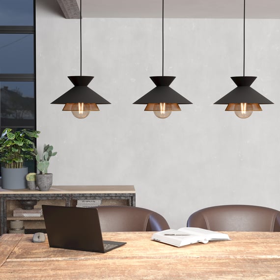 Adaptateur E27 3 Prises Eglo - Noir, Transforme 1 Douille En 3 Lampes