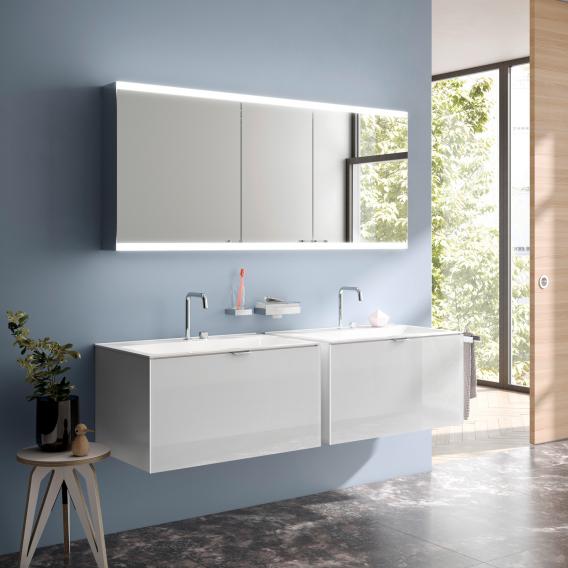 Emco Evo Wall Mounted Mirror Cabinet With Led Lighting Aluminium Without System 939708108 Reuter - Wall Mounted Bathroom Cabinets Without Mirror