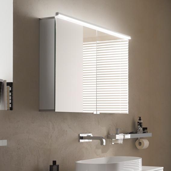 Emco Pure Wall Mounted Illuminated Mirror Cabinet Without Washbasin Lighting 979705082 Reuter - Wall Mounted Bathroom Cabinets Without Mirror