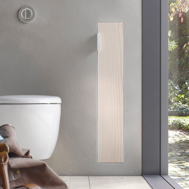 Mobiletto da bagno scanalato FLOW 160 cm nero con piano