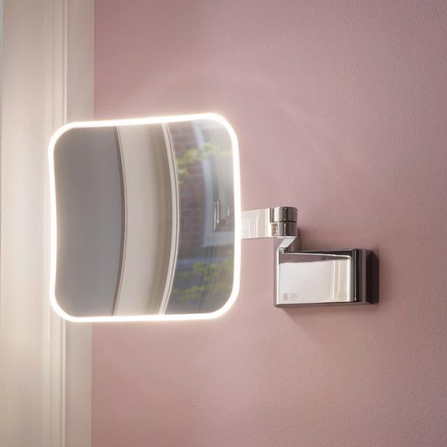 Emco Evo LED shaving and beauty mirror with direct connection chrome