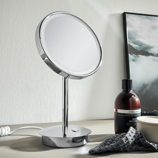 Emco Pure LED freestanding shaving and beauty mirror