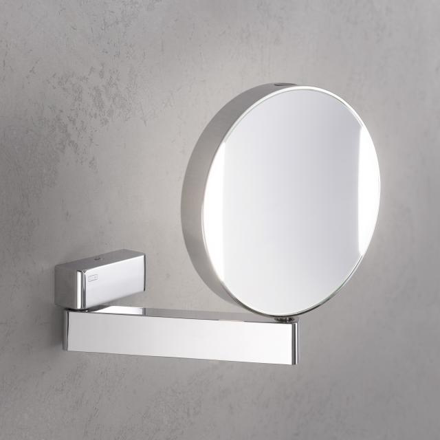 Emco Universal LED shaving / beauty mirror, round, wall-mounted, with direct connection chrome