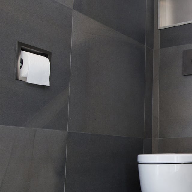 ESS Easy Drain T-ROLL Encastrement WC poubelle et nich murale surface noire