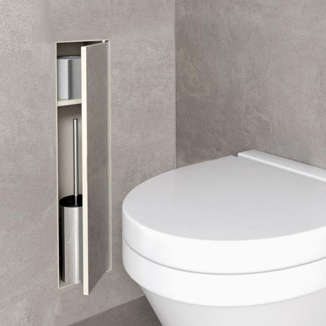 ESS Container T- ROLL toilet brush set with compartment, tileable cream