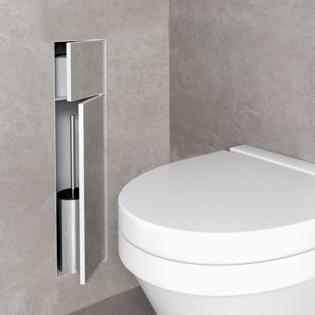ESS Container T- ROLL toilet brush set with toilet roll holder, tileable white