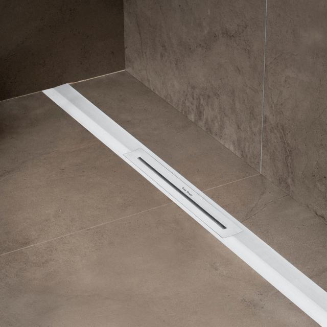 ESS R-Line Waterstop shower channel including cover brushed stainless steel brushed stainless steel