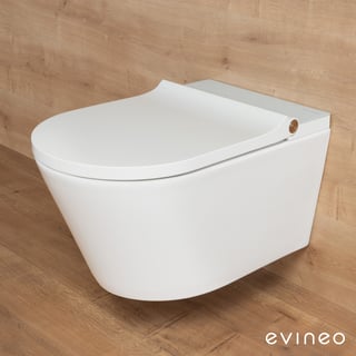 WC lavant suspendu ovale evineo ineo4 & ineo5 avec siège chauffant,  bâti-support neeos VWTB, accessoires de montage et de raccordement -  BE0601WH+90743#SET