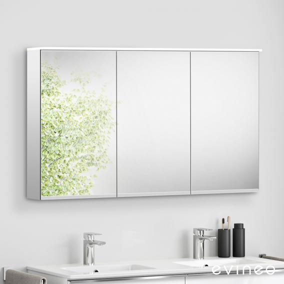 Evineo ineo mirror cabinet with integrated LED lighting, with 3 doors