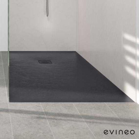 evineo ineo square/rectangular shower tray complete set anthracite, with anti-slip surface