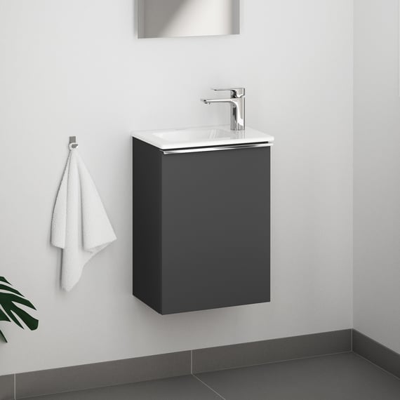 Meuble Lave-mains SOHO Plan Fin P-serviette Face Vasque Blanche Rob Miroir 88906394