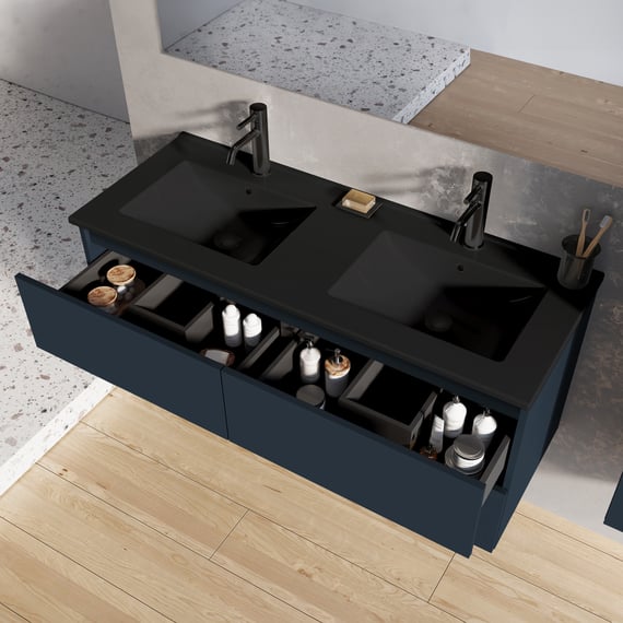 Set Di 6 Maniglie Incassate In Plastica Nera 31x88 Mm Per Cucine, Armadi E Cassetti, Facili Da Montare