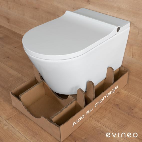 evineo ineo4 & ineo5 WC lavant suspendu avec siège chauffant, ovale, blanc  - BE0601WH