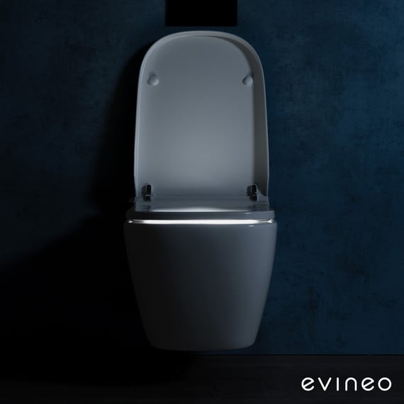 WC lavant suspendu ovale evineo ineo4 & ineo5 avec siège chauffant,  bâti-support neeos VWTB, accessoires de montage et de raccordement -  BE0601WH+90743#SET
