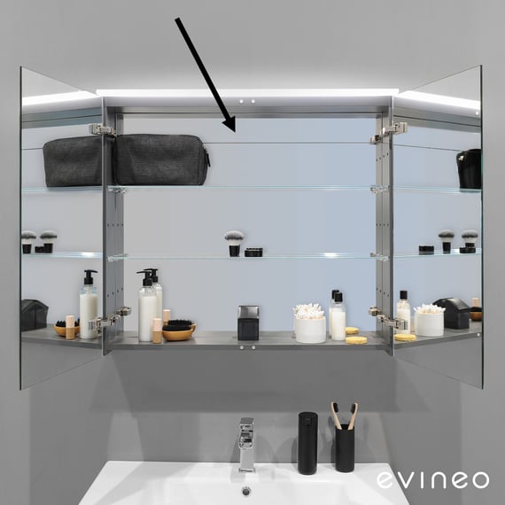 evineo ineo Spiegelabdeckungen für Befestigung, 2 Stück, für Spiegelschrank  B: 120 cm - BL000073