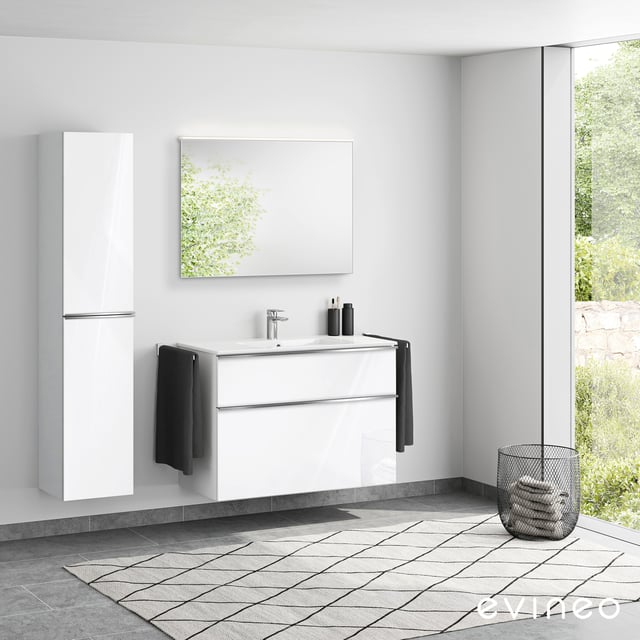 Meuble-lavabo Rylee blanc lustré de 16 po à 1 porte