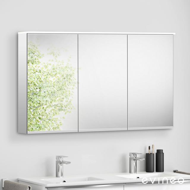 Evineo ineo mirror cabinet with integrated LED lighting, with 3 doors