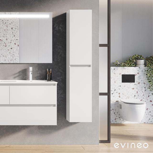 evineo ineo2 tall unit with 2 doors, with recessed handle white high gloss