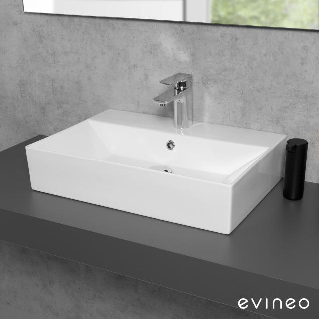 Evineo ineo3 edge Countertop or Wall-Mounted Washbasin W: 60 D: 42 cm