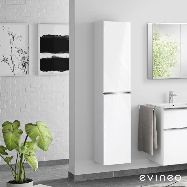 Evineo ineo4 tall unit with 2 doors, with handle front white high gloss / corpus white high gloss