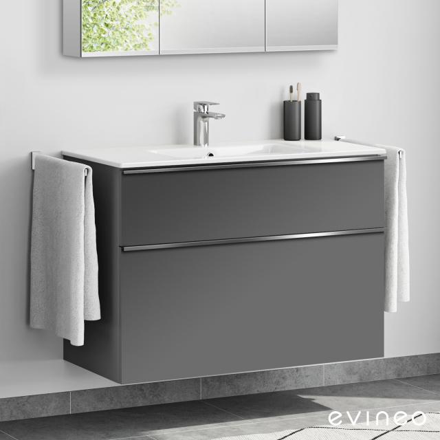 Evineo ineo4 washbasin and vanity unit with 2 pull-out compartments, with handle front matt anthracite / corpus matt anthracite