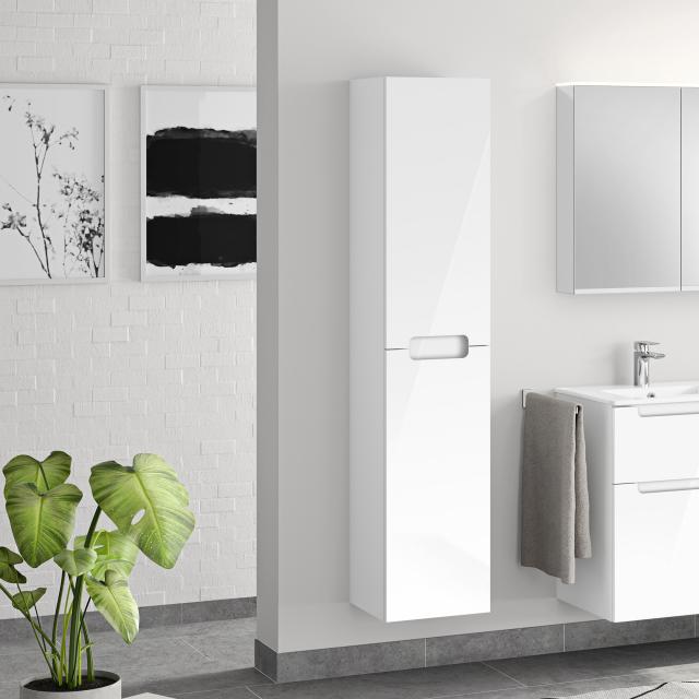 evineo ineo5 tall unit with 2 doors, with recessed handle white high gloss