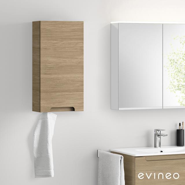 evineo ineo5 wall unit with 1 door, with recessed handle front oak / corpus oak