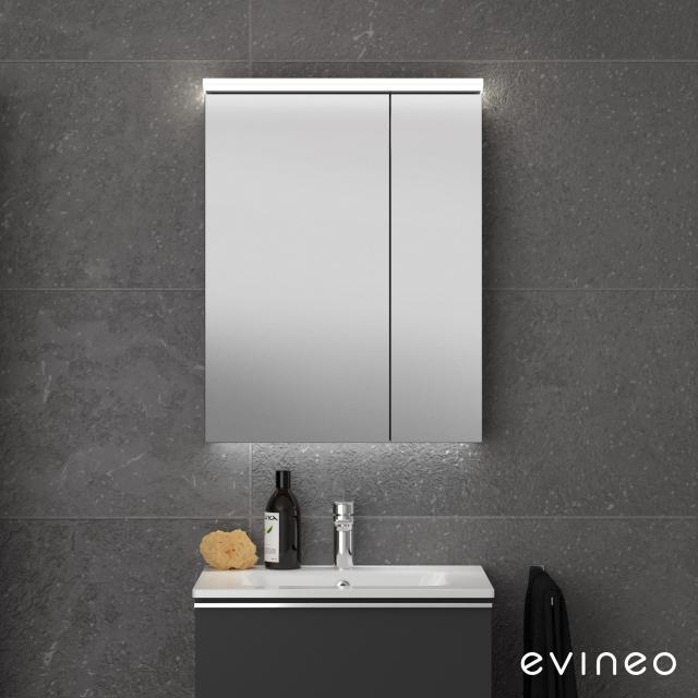 Evineo ineo7 mirror cabinet with LED lighting with 2 doors