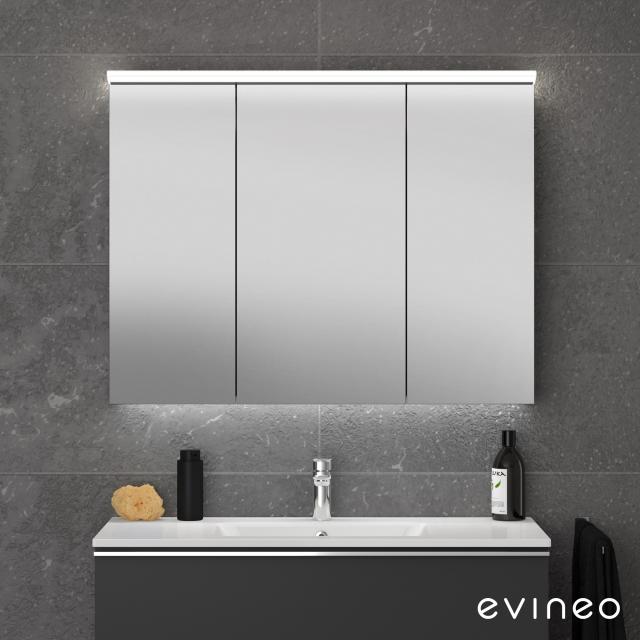 evineo ineo7 mirror cabinet with lighting and 3 doors