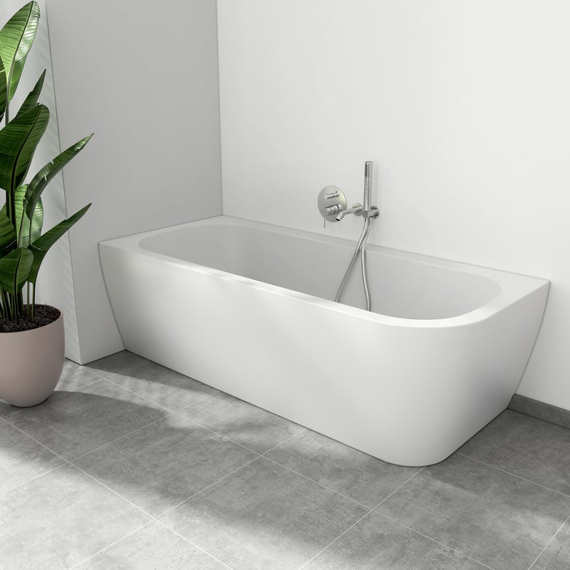 evineo ineo4 straight Baignoire murale pour systèmes de vidage et de trop- plein individuels L : 170 l : 80 cm blanc - BE4003WH