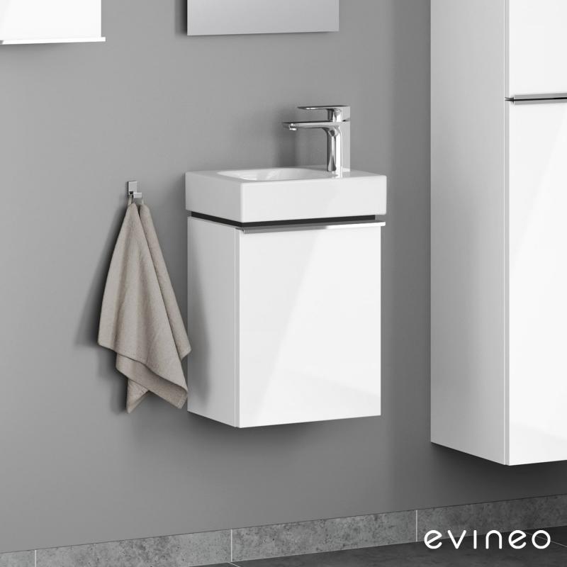 Evineo ineo4 Meuble sous lave-mains avec 1 porte, avec poignée, BE0215WH