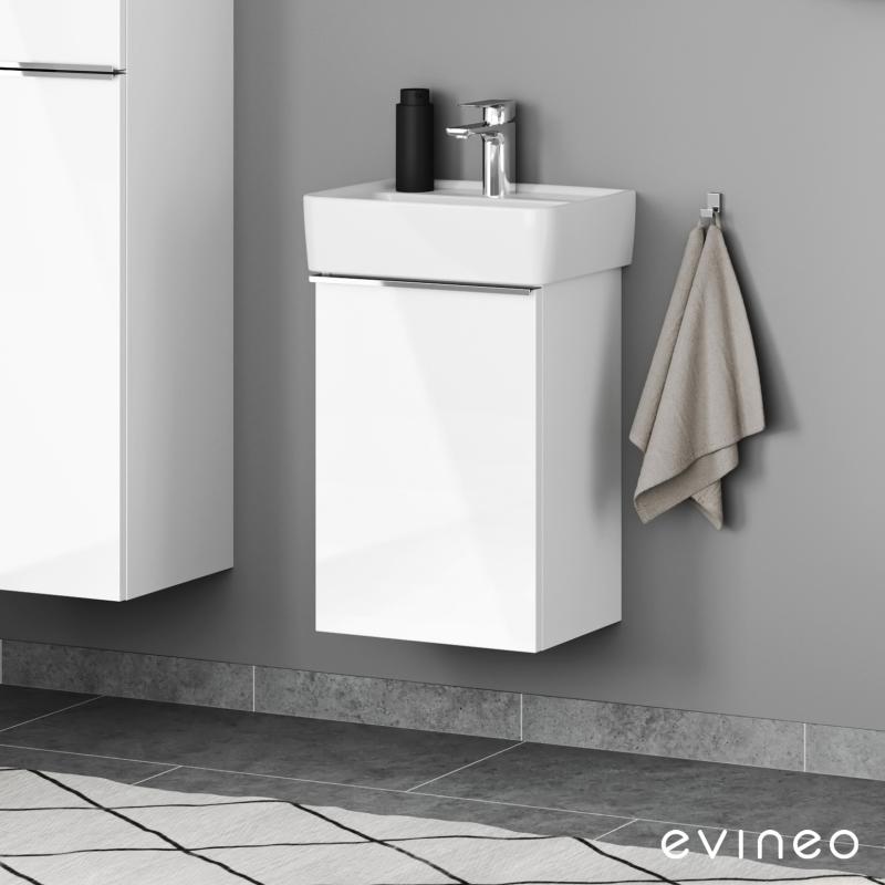 Evineo ineo4 Meuble sous lave-mains avec 1 porte, avec poignée, BE0236WH
