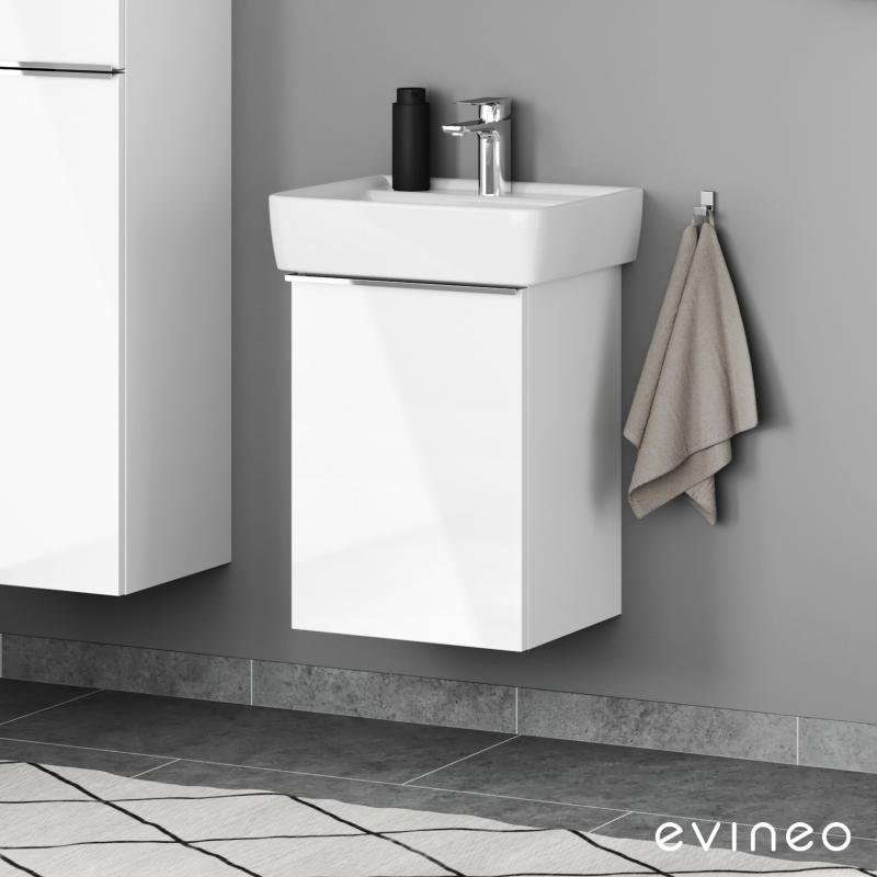 Evineo ineo4 Meuble sous lave-mains avec 1 porte, avec poignée, BE0238WH