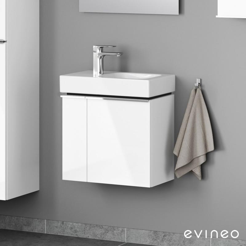 Evineo ineo4 Meuble sous lave-mains avec 2 portes, avec poignée, BE0218WH