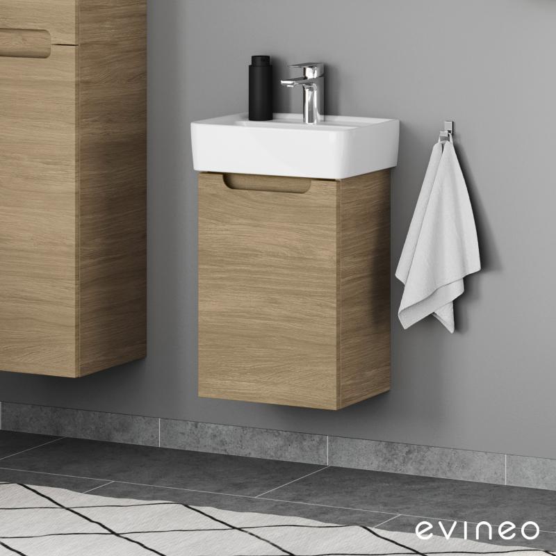Evineo ineo5 Meuble sous lave-mains avec 1 porte et poignée encastrée, BE0336OA
